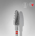 STALEKS Carbide Nail Drill Bit “Corn” for Left-Handed Users, Red, Ø 6 mm / Working Part 14 mm