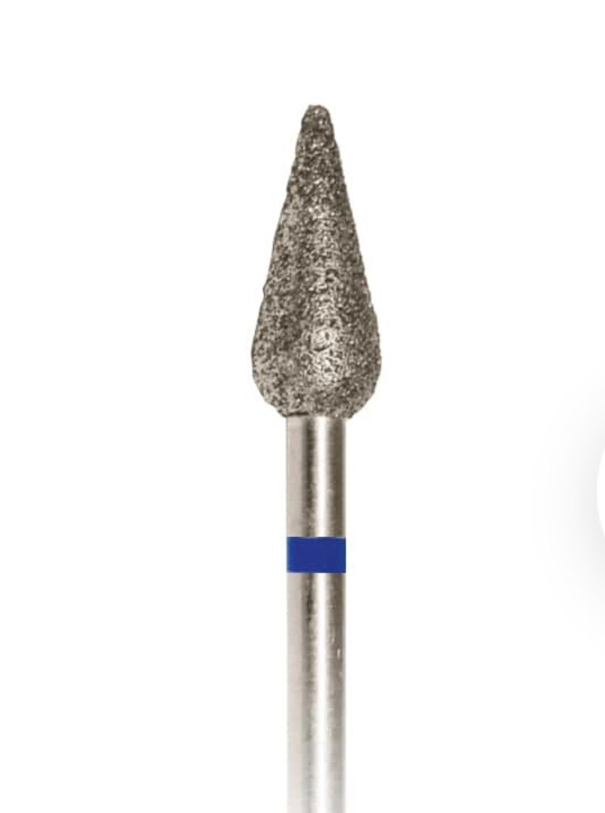 Diamond Elongated Flame Nail Drill Bit, Blue, 5 mm