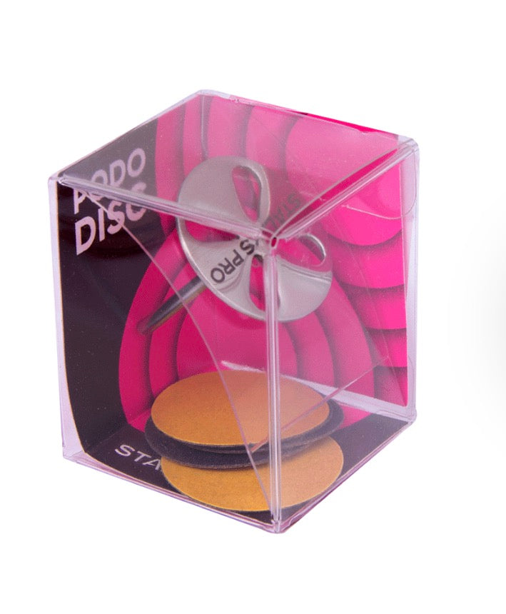 STALEKS Pro Pododisc L Metal Pedicure Disc, Ø25 mm, Includes 5 Disposable Abrasive Discs (180 Grit)