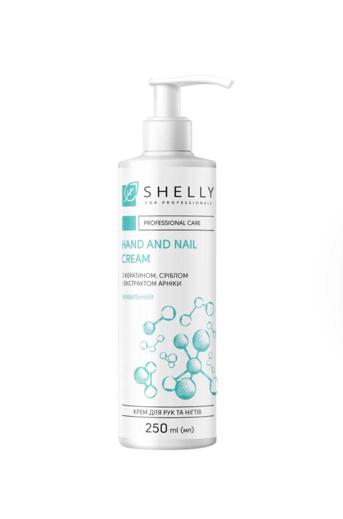 SHELLY. Hand&Nails cream with keratin, silver and arnica extract, 250 ml.