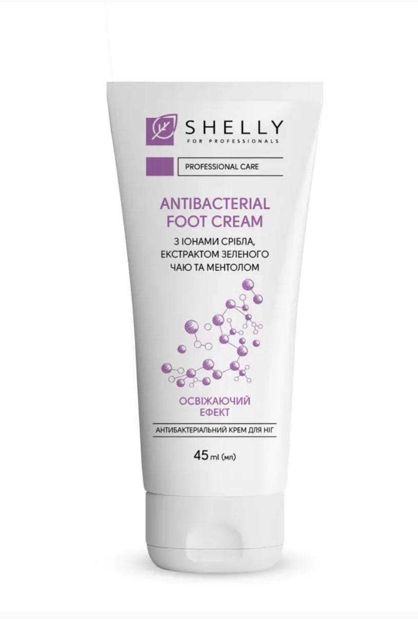 Shelly Antibacterial Foot Cream with Silver Ions, Green Tea Extract & Menthol, 45 ml