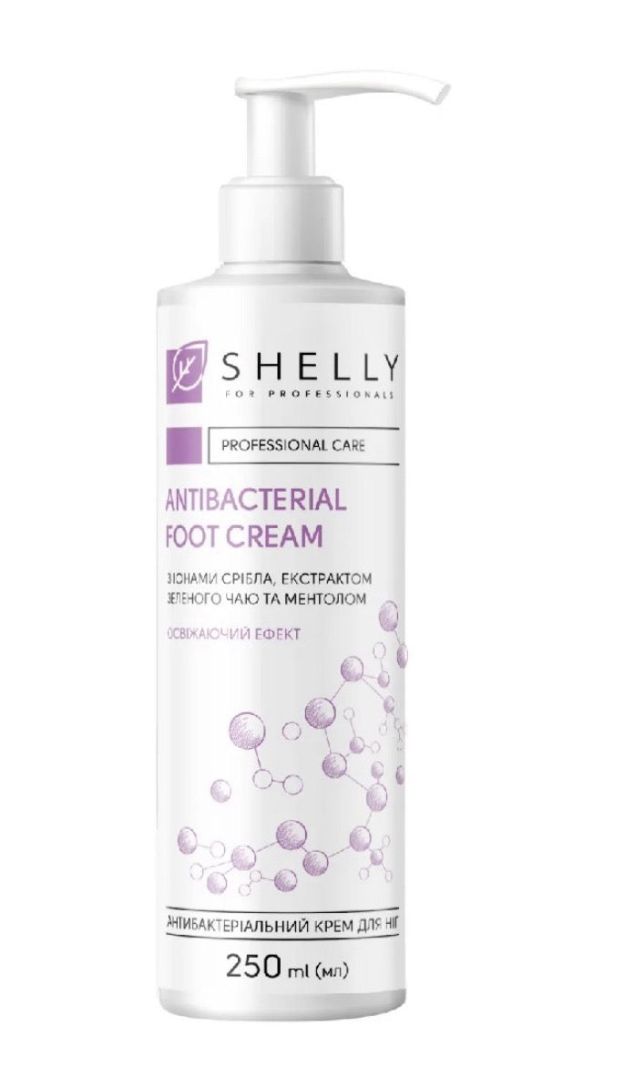 Shelly Professional Antibacterial Foot Cream with Silver Ions, Green Tea Extract & Menthol – 250 ml