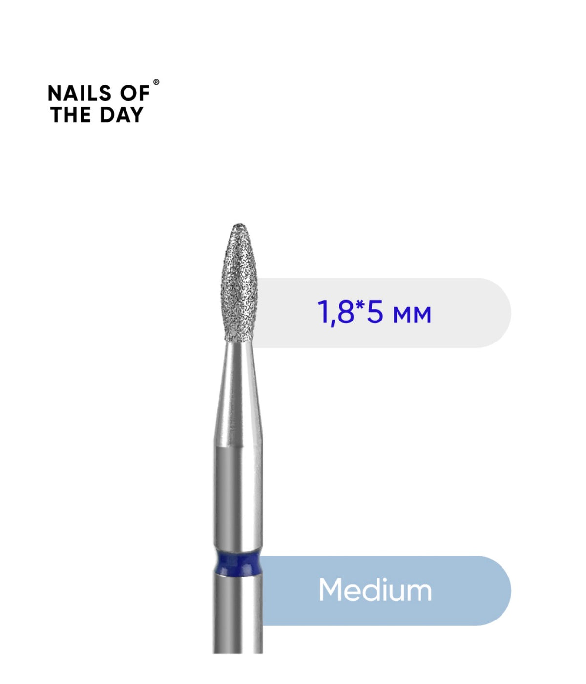 NOTD. Diamond Drill Bit, Drop (1.8 × 5 mm), Blue