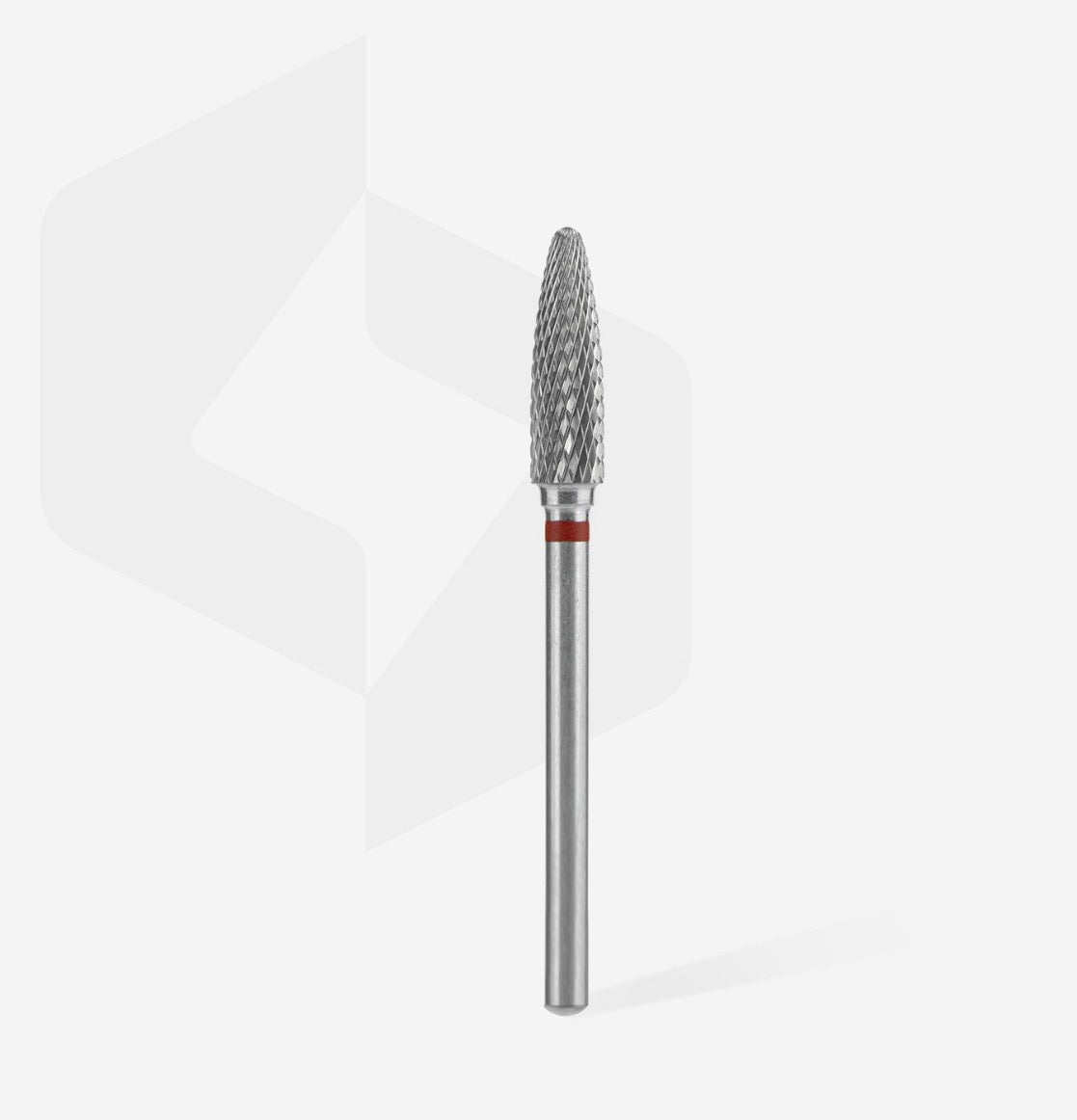 STALEKS. Carbide Nail Drill Bit “Corn”, Red, Ø 4 mm / Working Part 14 mm