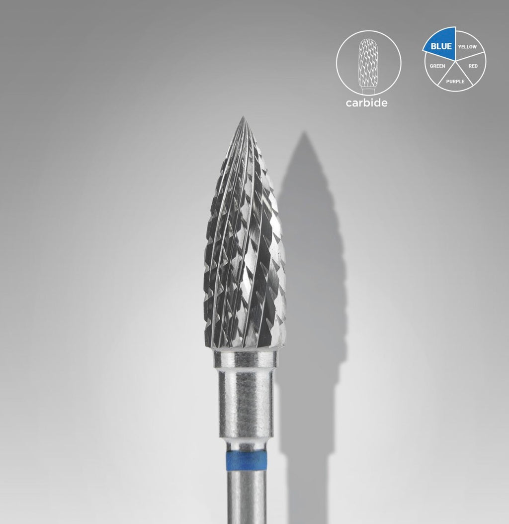 STALEKS. Carbide Flame Drill Bit, Sharp, Blue, Ø5 mm / Working Part 13.5 mm