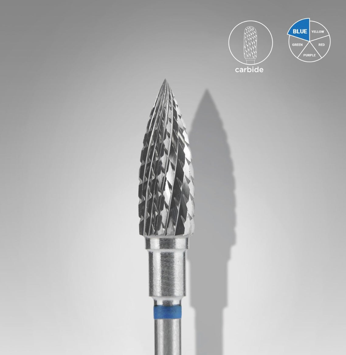 STALEKS. Carbide Flame Drill Bit, Sharp, Blue, Ø5 mm / Working Part 13.5 mm